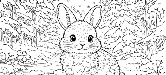 Раскраска «Зима: Зайчик»