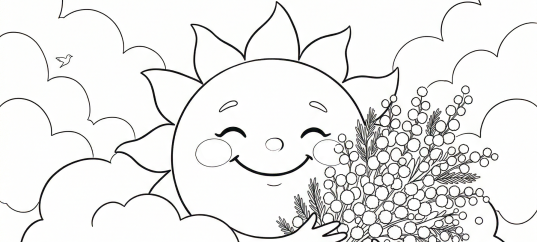 Раскраска «С 8 марта: Солнышку от Солнышка»