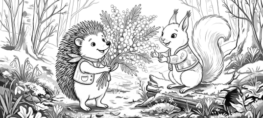 Раскраска «С 8 марта: Весёлые зверушки»