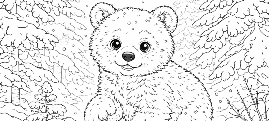 Раскраска «Зима: Медвежонок»