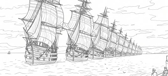 Раскраска из картины Айвазовского «Смотр Черноморского флота в 1849 году»