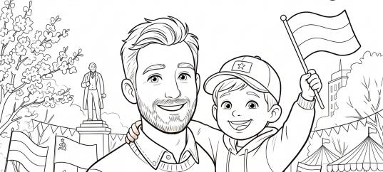 Раскраска «С 1 мая: Первомайская демонстрация»