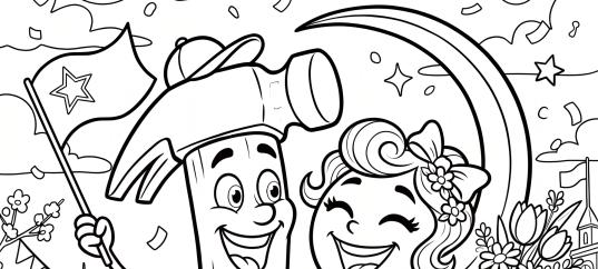 Раскраска «С 1 мая: С праздником весны и труда»