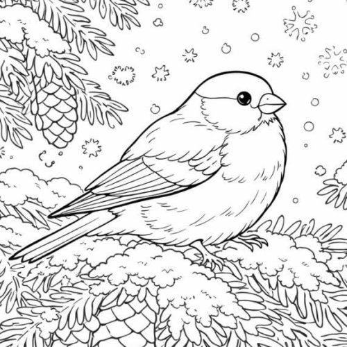 Раскраска «Снегири»