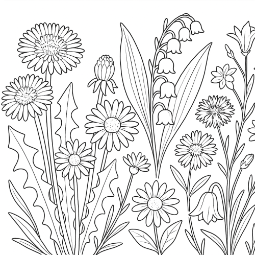 Раскраска: Летние цветы