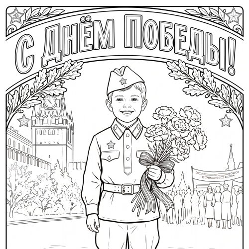 Раскраска «Слава юным героям Великой Отечественной войны!»