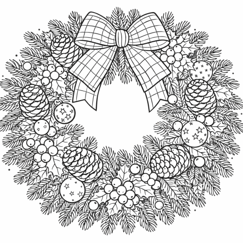 Раскраска «Рождественский венок»