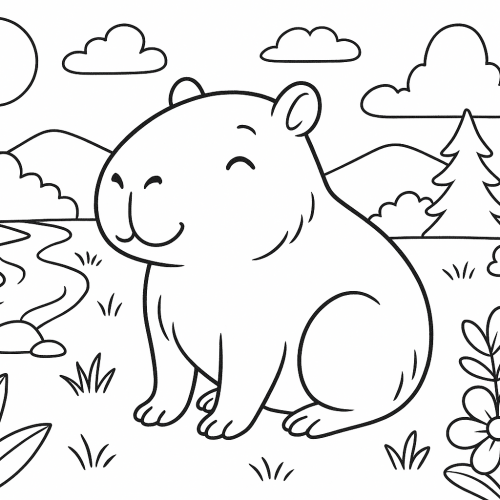 Раскраска: Капибара