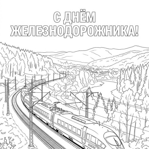 Раскраска на День железнодорожника: Поезд Сапсан