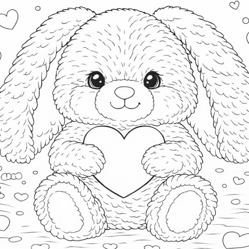 Раскраска «С Днем Святого Валентина: Зайчик»