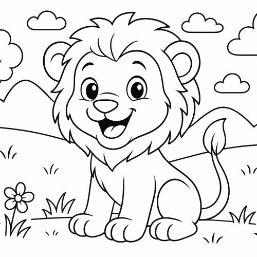 Раскраска: Львёнок