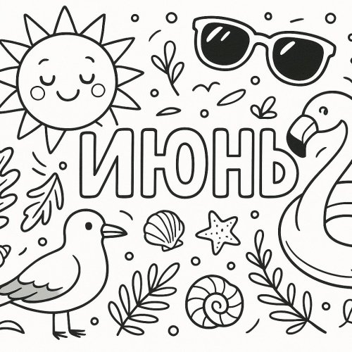 Летняя раскраска: Июнь