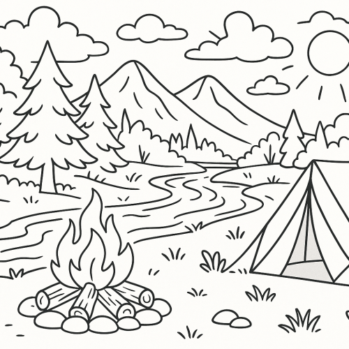 Раскраска: Лето на природе